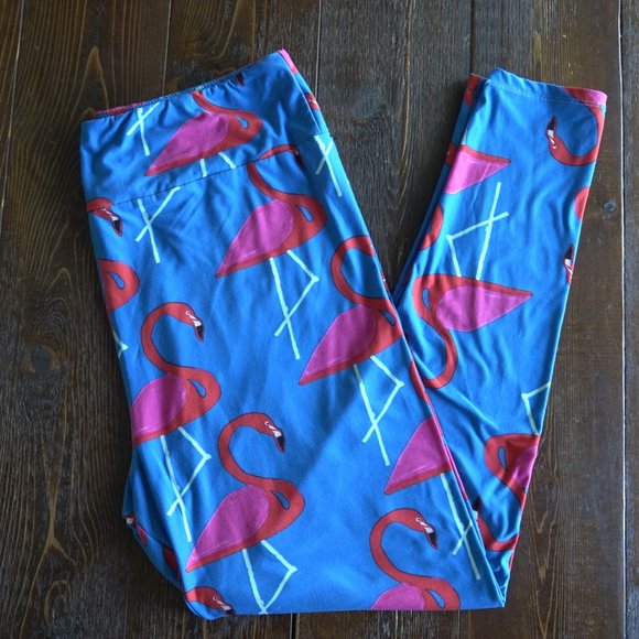 Lularoe Flamingos Print Leggings OS - Picture 3 of 5